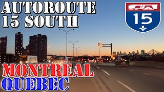 AR15 South  Montréal  Quebec  4K Sunset Highway Drive [upl. by Dnar]