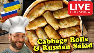 Ukrainian Stuffed Cabbage Rolls quotGolubtsi  Holubtsi  Halupki  Golumpkiquot  Russian Salad [upl. by Napas725]