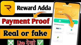 Reward adda app payment proof 2023  Reward adda app payment proof  Reward adda app real or fake [upl. by Annaiel]