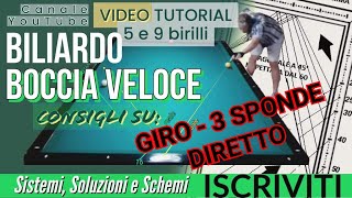 BILIARDO  v33  GIRO DIRETTO spolverata su traiettorie di riferimento [upl. by Akkeber317]