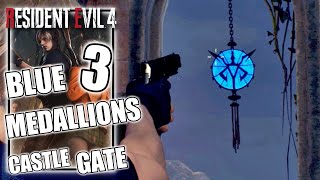 Resident Evil 4 Remake  Castle Gate Destroy the Blue Medallions 3 Request [upl. by Sirraf]