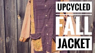 SOLD—Upcycled grungy fall jacket from 2 corduroy shirts [upl. by Marna]