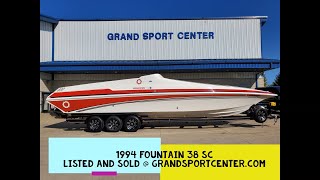 1994 Fountain 38 SC  38 foot sport cruiser with twin 502 EFI making 415hp each running on the dyno [upl. by Adaner]