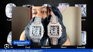 Custom Moissanite Watch Showcase Monday Night Live [upl. by Zeidman]