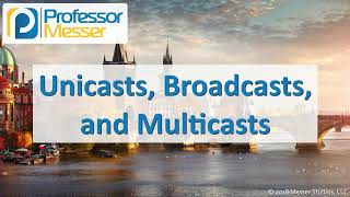 Unicasts Broadcasts and Multicasts  CompTIA Network N10007  13 [upl. by Natsirc]