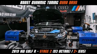 2019 Volkswagen Golf R  BDT Stage 2 93 Octane amp Stage 2 E85 Dyno [upl. by Peppard]