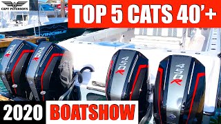 Top 5 Fishing Catamarans Over 40FT  2020 Miami Boat Show [upl. by Phenica590]