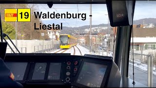 🇨🇭 Cab Ride BLT Baselland TramWB Waldenburgerbahn  19 Waldenburg  Liestal  Stadler Tramlink [upl. by Eitsyrk]