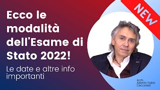 Ecco le modalità e le date dellEsame di Stato Architetti e Ingegneri Civili Ambientali 2022 [upl. by Anilorac]