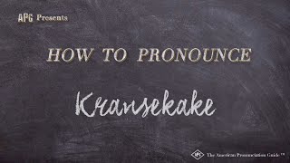 How to Pronounce Kransekake Real Life Examples [upl. by Ketti]