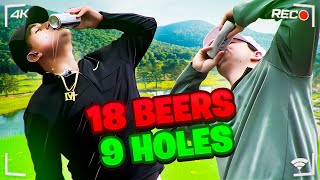 Can we finish 18 BEERS in 9 HOLES [upl. by Ellerad]