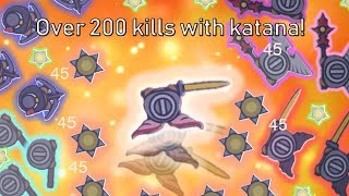 Moomooio Over 200 total kills with Katana setups [upl. by Llerrahs]