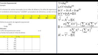 Ecuación de regresion exponencial [upl. by Jemena]