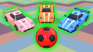 Sport Cars Play With Colorful Soccer Ball [upl. by Myna57]