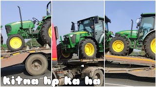 John deere 5115m john deere 5105 and john deere 5075E loading in truck on hissar highway [upl. by Anirtruc794]