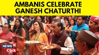 Nita And Mukesh Ambani Celebrate Ganesh Chaturthi At Antilia  Mukesh Ambani  English News  N18V [upl. by Attaymik]