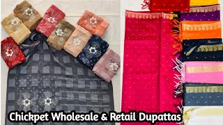 chickpet bangalore wholesale and retail dupatta shop  cotton neted banarasi dupattas leggings [upl. by Annair632]