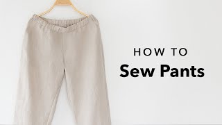 How to sew pants Elastic waist wideleg style  Sewing Tutorial with Angela Wolf [upl. by Stefa657]