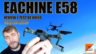 EACHINE E58 Clon Dji Mavic altitude hold Fpv Review y test español [upl. by Annecorinne]