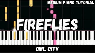 Owl City  Fireflies Medium Piano Tutorial [upl. by Pitzer]