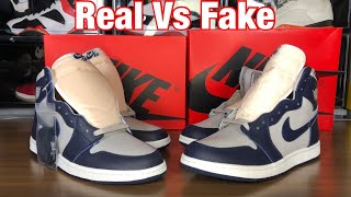 Air Jordan 1 High Georgetown OG 85 Real Vs Fake Review [upl. by Gnouc]