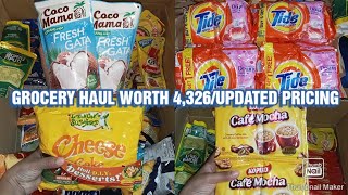 GROCERY HAUL WORTH 4326•PRICE INCREASE SA ILANG ITEMSUPDATED PRICING [upl. by Asilrac]