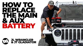 HOW TO Replace the Main and Auxiliary Battery on a Jeep JL Wrangler and JT Gladiator Truck [upl. by Strader]