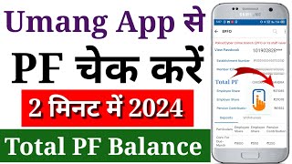 Umang App Se PF balance kaise check kare 2024  How to check PF amount in Umang App सबसे आसान तरीका [upl. by Atinyl]