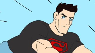 Eradicator Superman vs Conor Kent Superboy  Starfire and Cyborg Animation Clip [upl. by Barabbas]