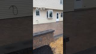 Backyard Patio and Fire Pit  Before and After construction backyarddesign patio [upl. by Ward]