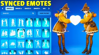 ALL 50 Synced Dances amp Emotes in Fortnite [upl. by Kiraa]