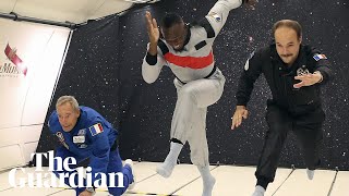 Usain Bolt floats to victory in zerogravity race [upl. by Lynnworth]