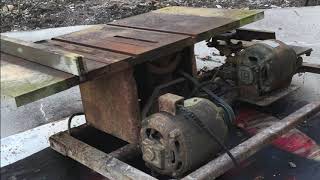 1952 Sprunger Brothers 8quot table saw rebuild [upl. by Anaujit209]