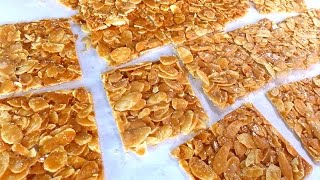 How To Bake Almond Flake Florentine Cookies 怎样烘杏仁麦芽片 [upl. by Hackett223]