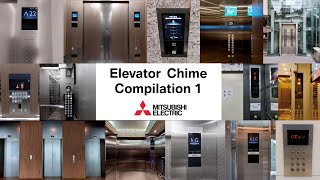 Elevator Chime Compilation 1  Mitsubishi [upl. by Xylia]