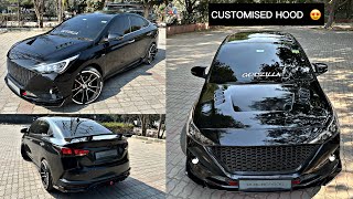 Only Verna modified with customised hood  verna sxo modifications worth ₹450000 [upl. by Brandais]