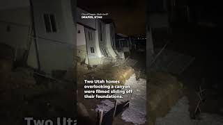 Utah homes slide off foundations fall into canyon Shorts [upl. by Siramed]