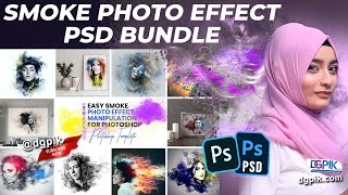 10 Easy Smoke Photo Effect Manipulation for Photoshop  Photo Effect PSD Bundle [upl. by Anirda]