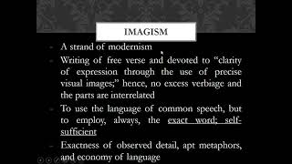 Imagism in Poetry [upl. by Nnyluqcaj]