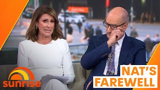 Nat Barr cant hold back tears as she farewells Kochie  Sunrise [upl. by Nylaroc388]