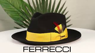 Ferrecci 100 Australian Wool BlackGold Crushable Fedora Hat [upl. by Ayhtak]