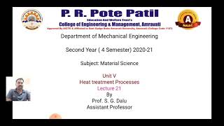 Unit 5 Lecture 21 Retained Austenite Transformation of Austenite to Bainite amp Martensite [upl. by Krutz]