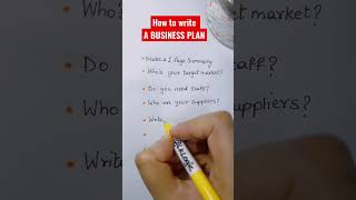 How to write A BUSINESS PLAN [upl. by Terrence580]