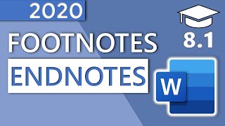 How to Insert and Format Footnotes and Endnotes in Word  81 Master Course 2020 HD [upl. by Yeslehc172]