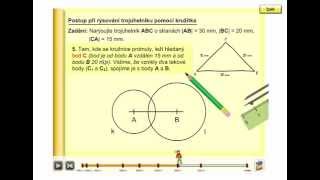 Postup při rýsování trojúhelníku pomocí kružítka Geometrie 3 ročník strana 58 úvod [upl. by Winters]