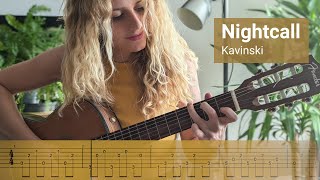 Nightcall  Kavinski  Fingerstyle Guitar Cover with TAB [upl. by Rafael163]