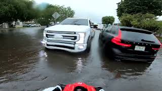 Heavy Flash flooding in Miami Gardens a new 2024 Volvo XC60 B5 shut down Iin water [upl. by Ritch]