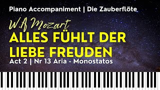 ALLES FÜHLT DER LIEBE FREUDEN Mozart Nr 13 Monostatos from DIE ZAUBERFLÖTE Piano accompaniment [upl. by Enala]