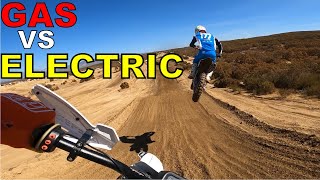 Electric Dirtbike Destroys 4 strokes in Motocross Race [upl. by Rutger526]