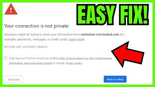 How To Fix Your Connection Is NOT PRIVATE Google Chrome FULL GUIDE [upl. by Rolanda]